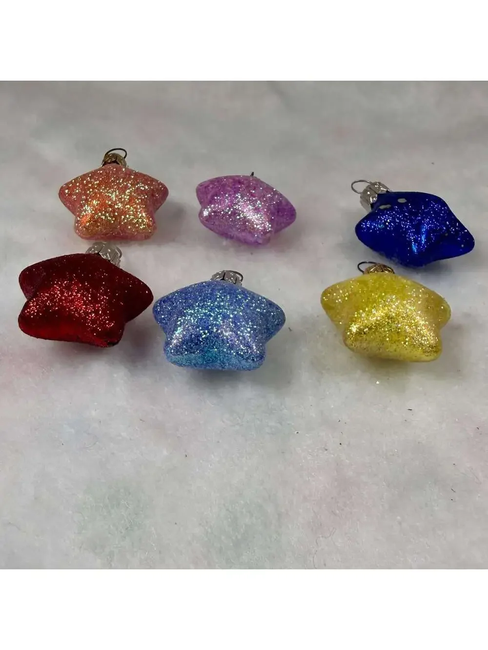 Lil Stars Glitter Glass Hallmark Ornaments - Set of 6